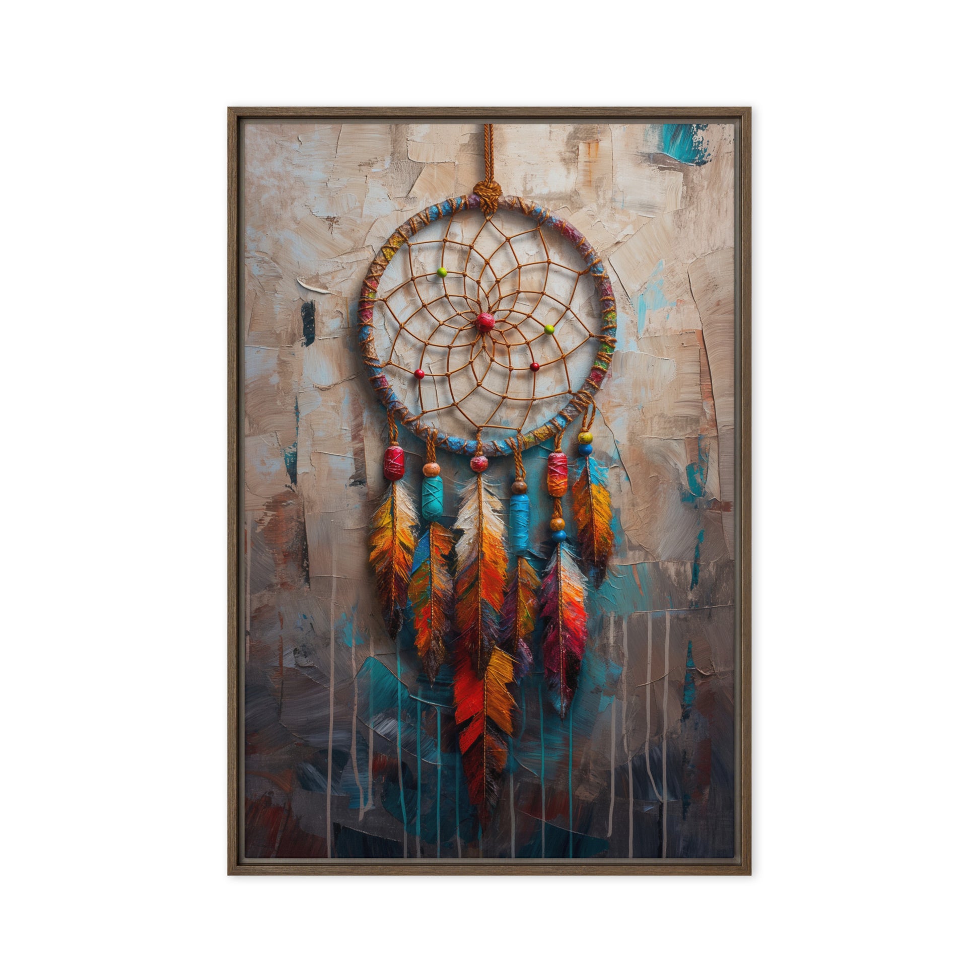 Dreamcatcher Native Art Framed Canvas