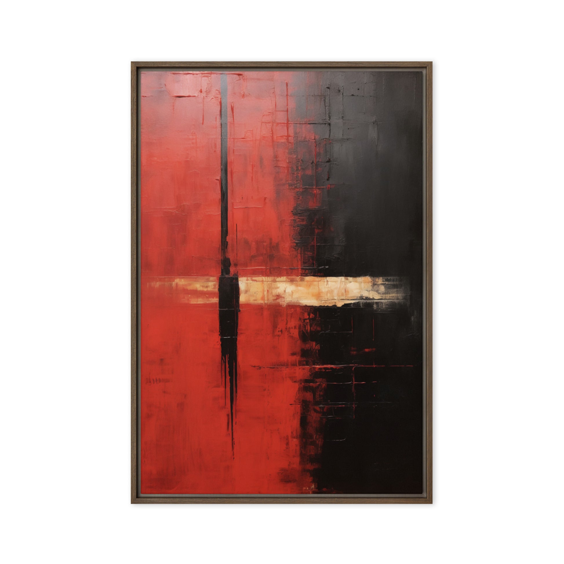 Mark Rothko Style Art Red Black Framed Canvas