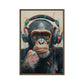 DJ Monkey Trendy Art Framed Canvas