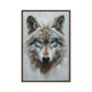 Blue Eyed Wolf Modern Art Framed Canvas