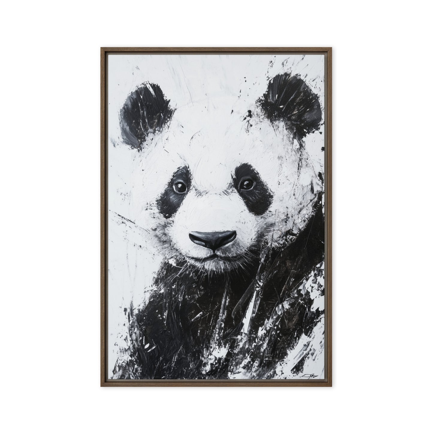 Panda Minimalist Art Framed Canvas