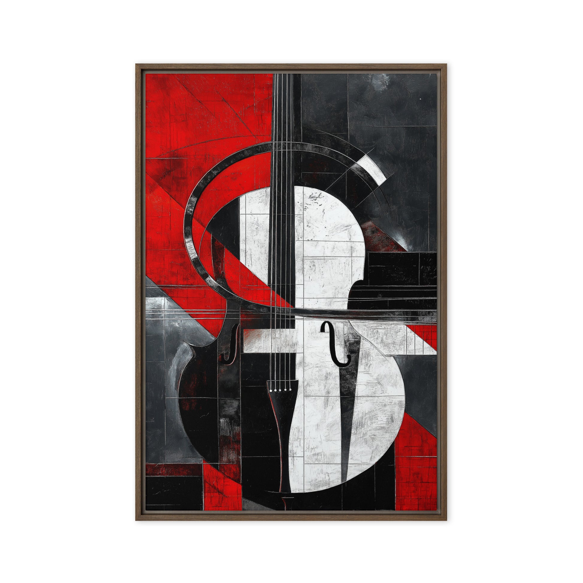 Abstract Violin Music Art Framed Canvas