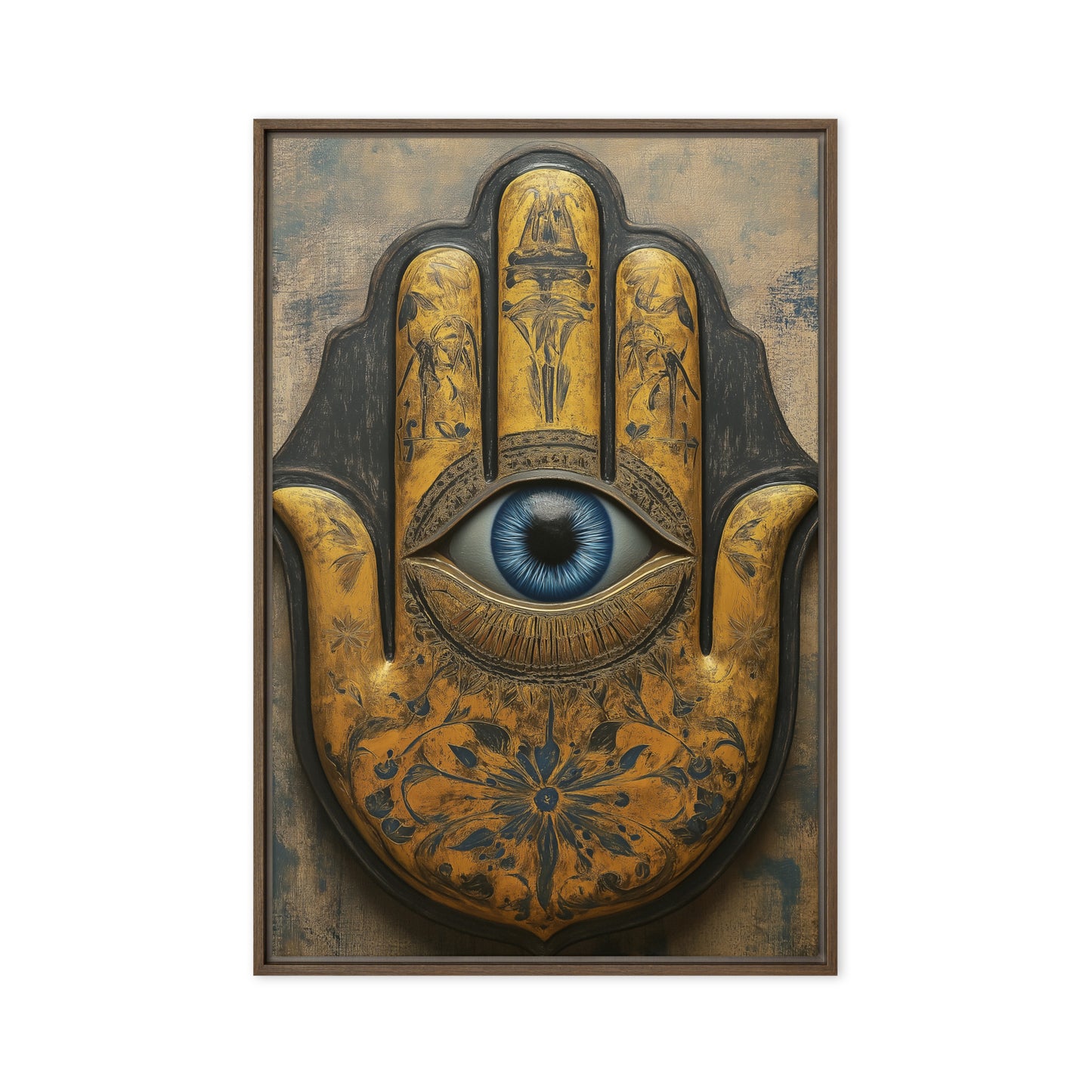 Hamsa Hand Religious Art Framed Canvas