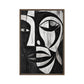 African Abstract Art Black and White Framed Canvas