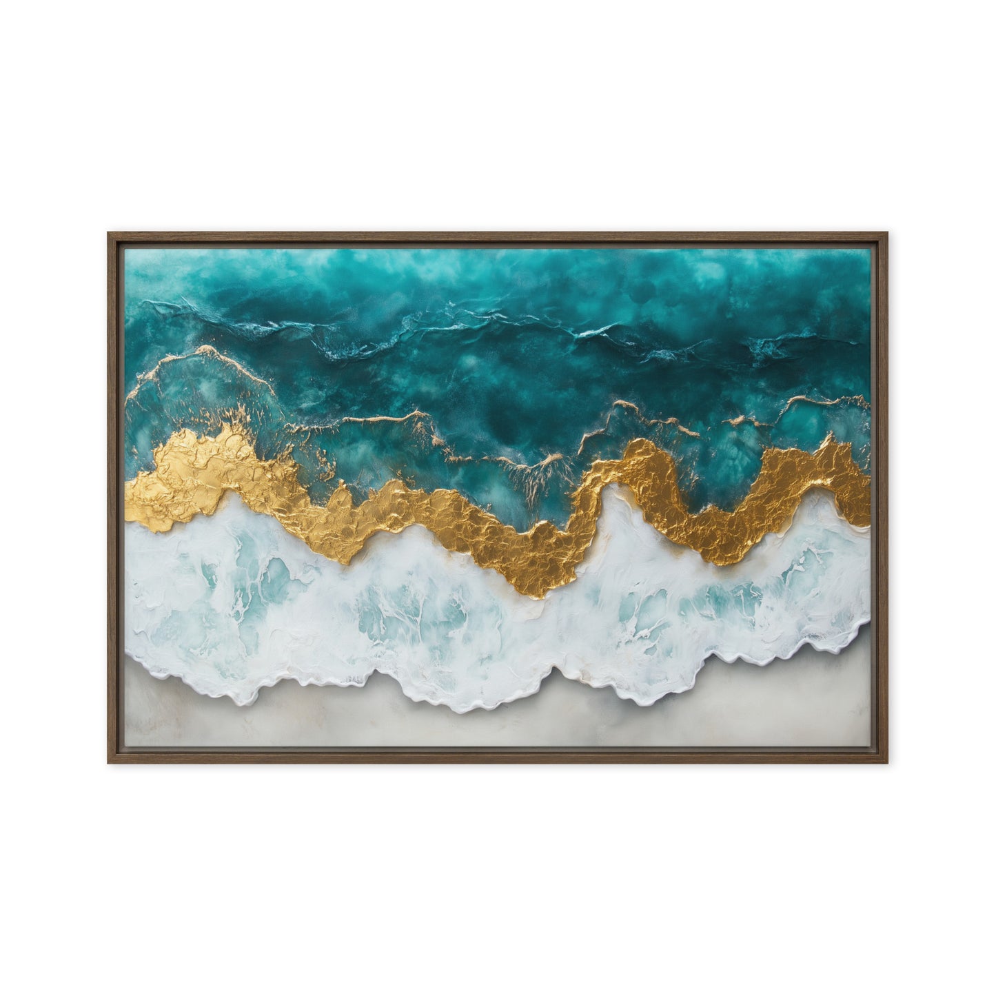 Ocean Arial View Modern Art Framed Canvas
