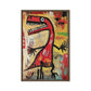 Dinosaur Basquiat Style Art Framed Canvas