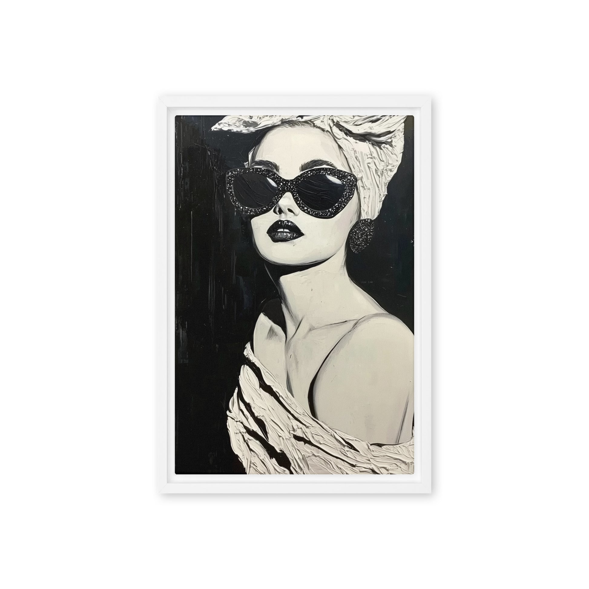 Woman Fashion Art Framed Canvas