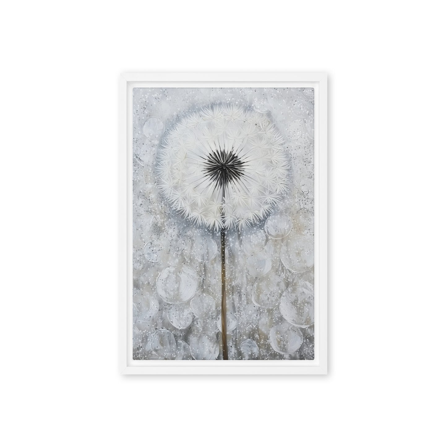 Dandelion Floral Art Framed Canvas