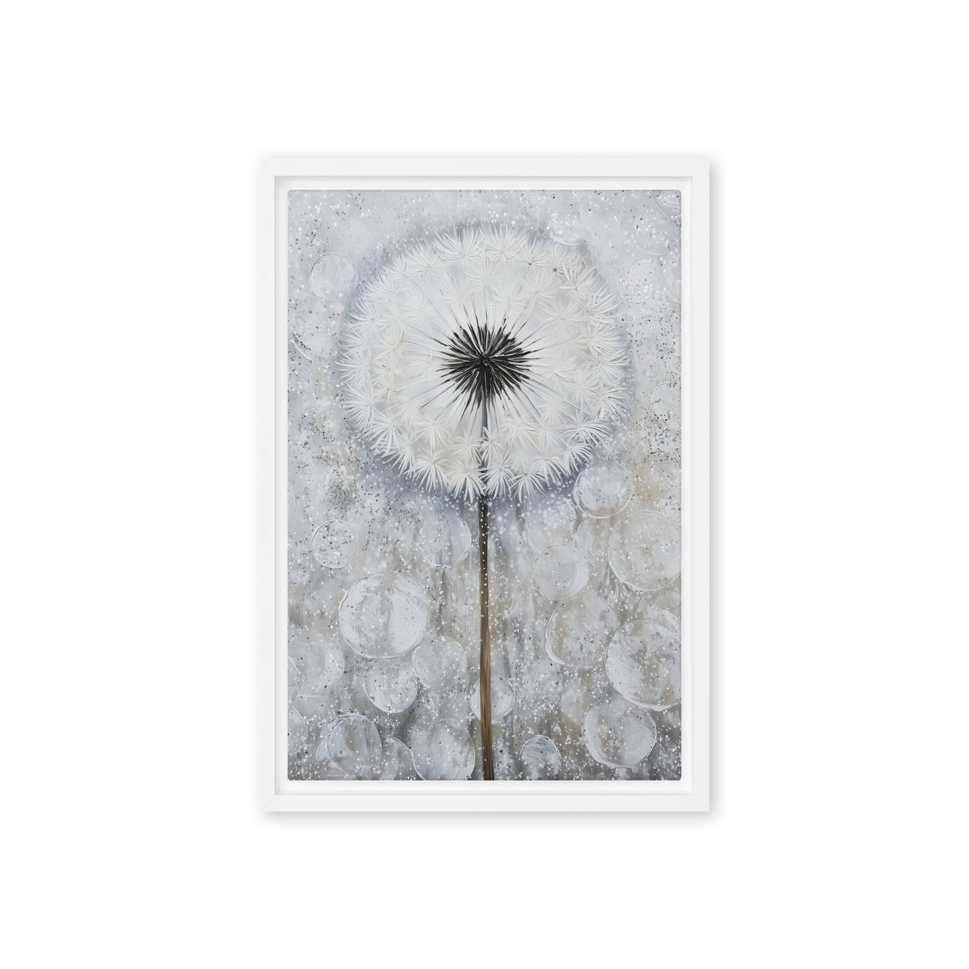 Dandelion Floral Art Framed Canvas