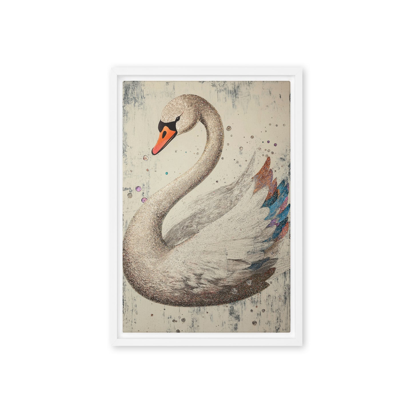 White Swan Modern Art Framed Canvas
