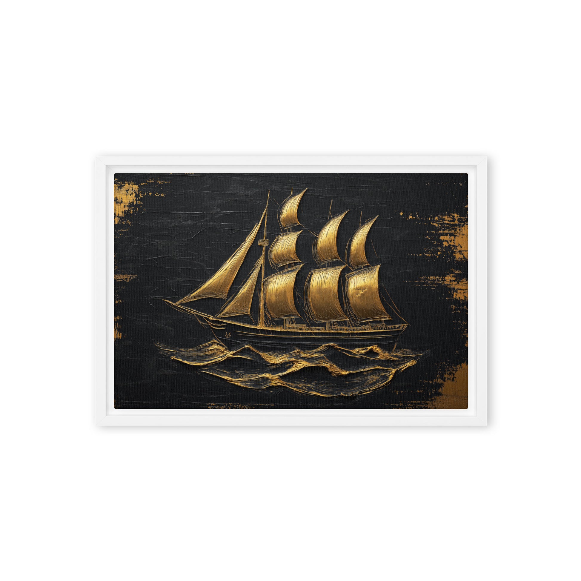 Sail Ship Nautical Art Framed Canvas