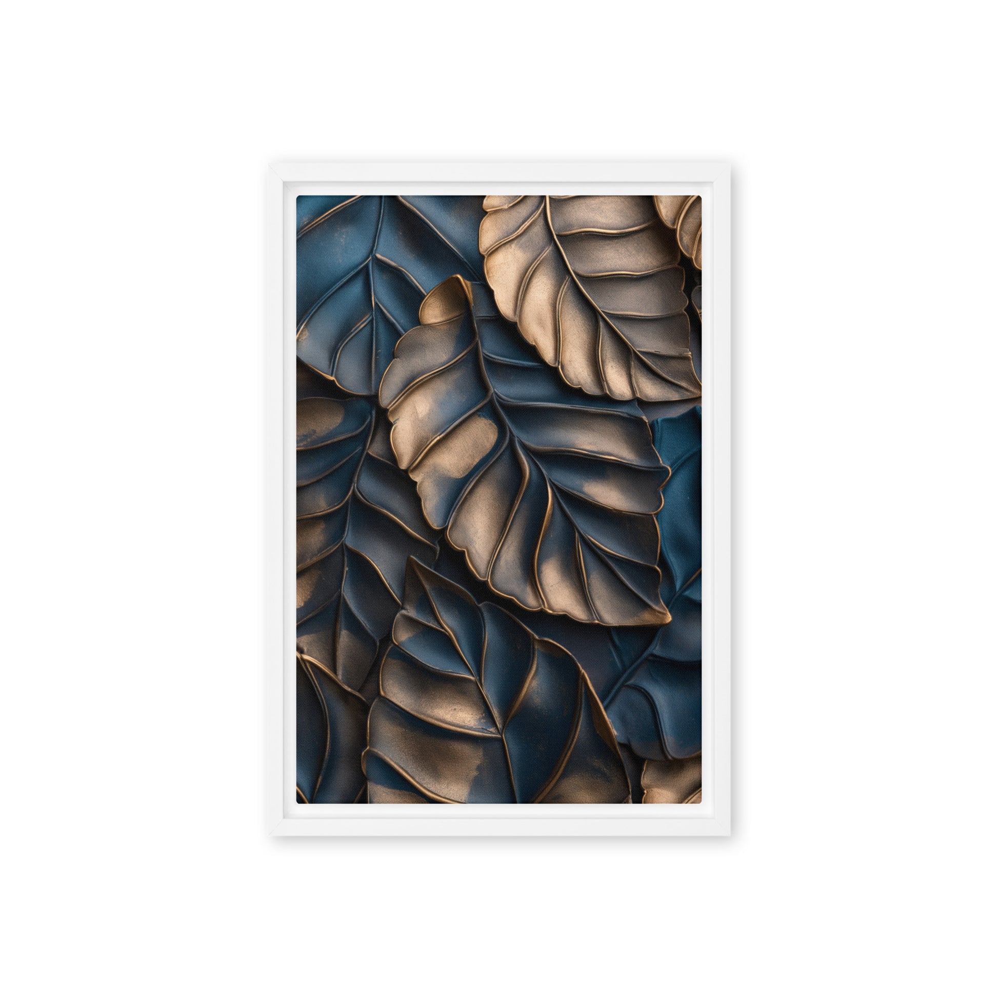 Autumn Leaves Floral Art Framed Canvas