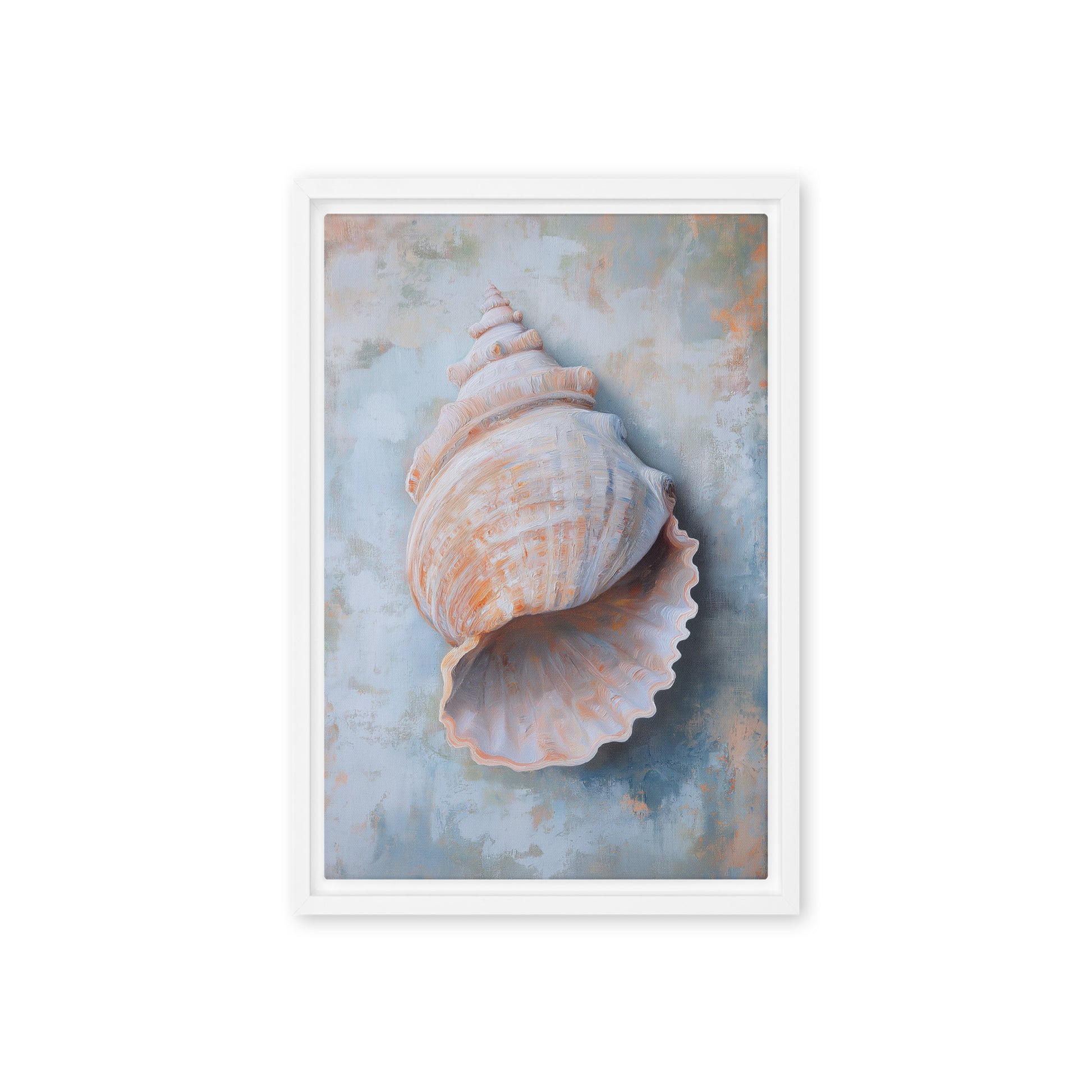 Seashell Nautical Art Framed Canvas