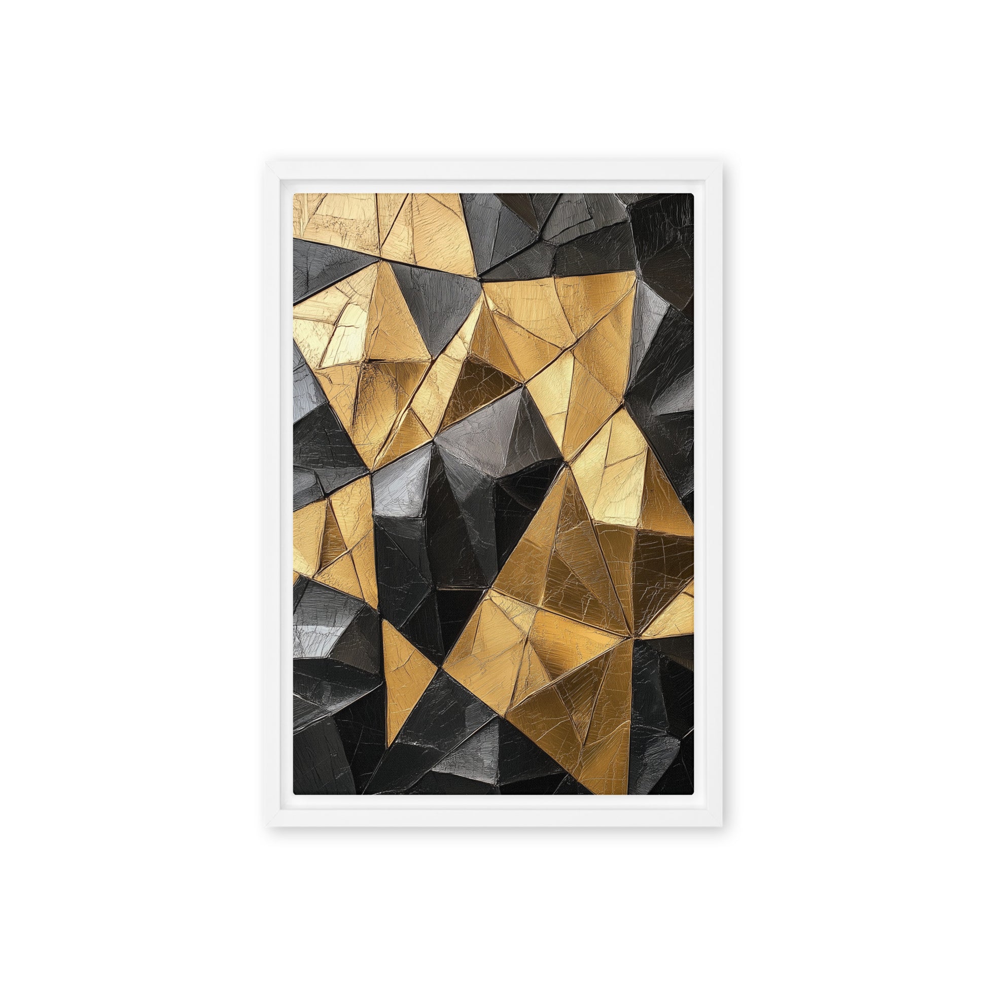 Black Gold Geometric Art Framed Canvas