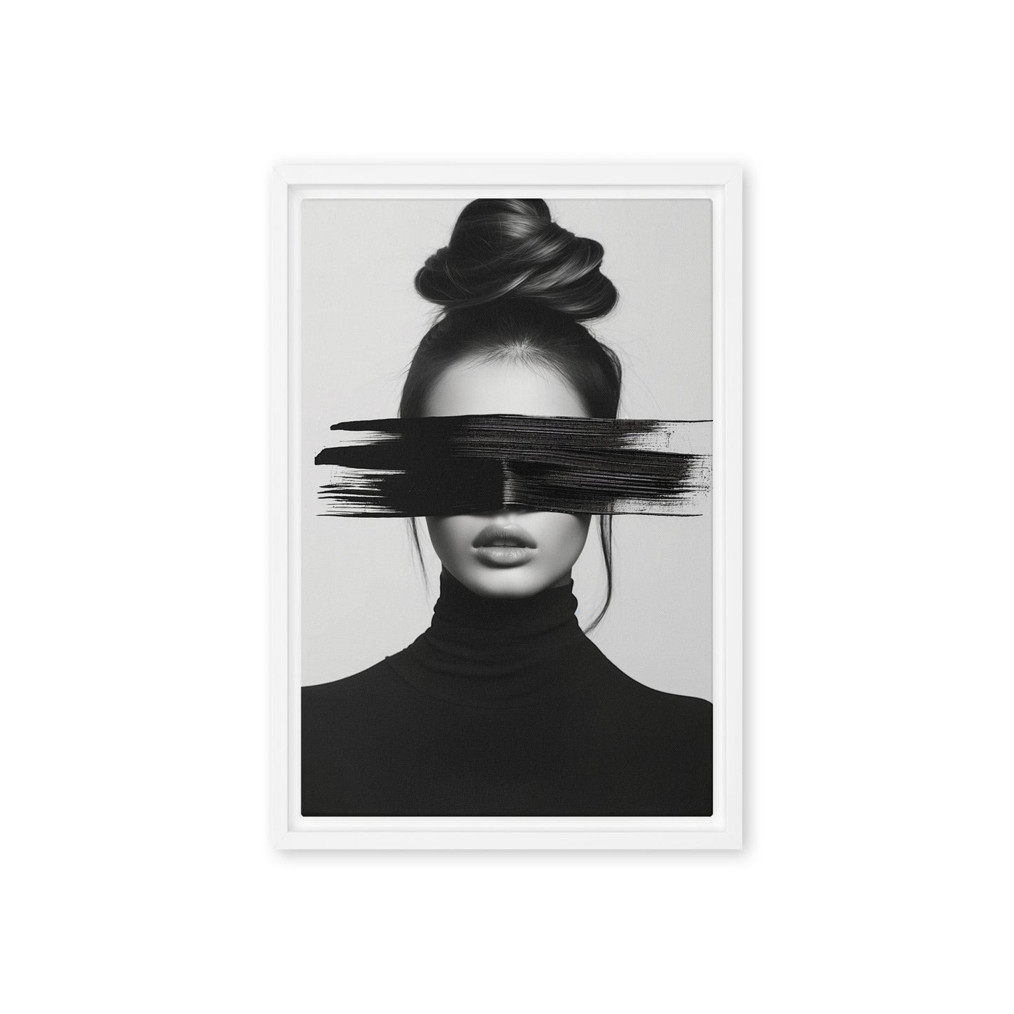 Woman Portrait Minimalist Art Framed Canvas