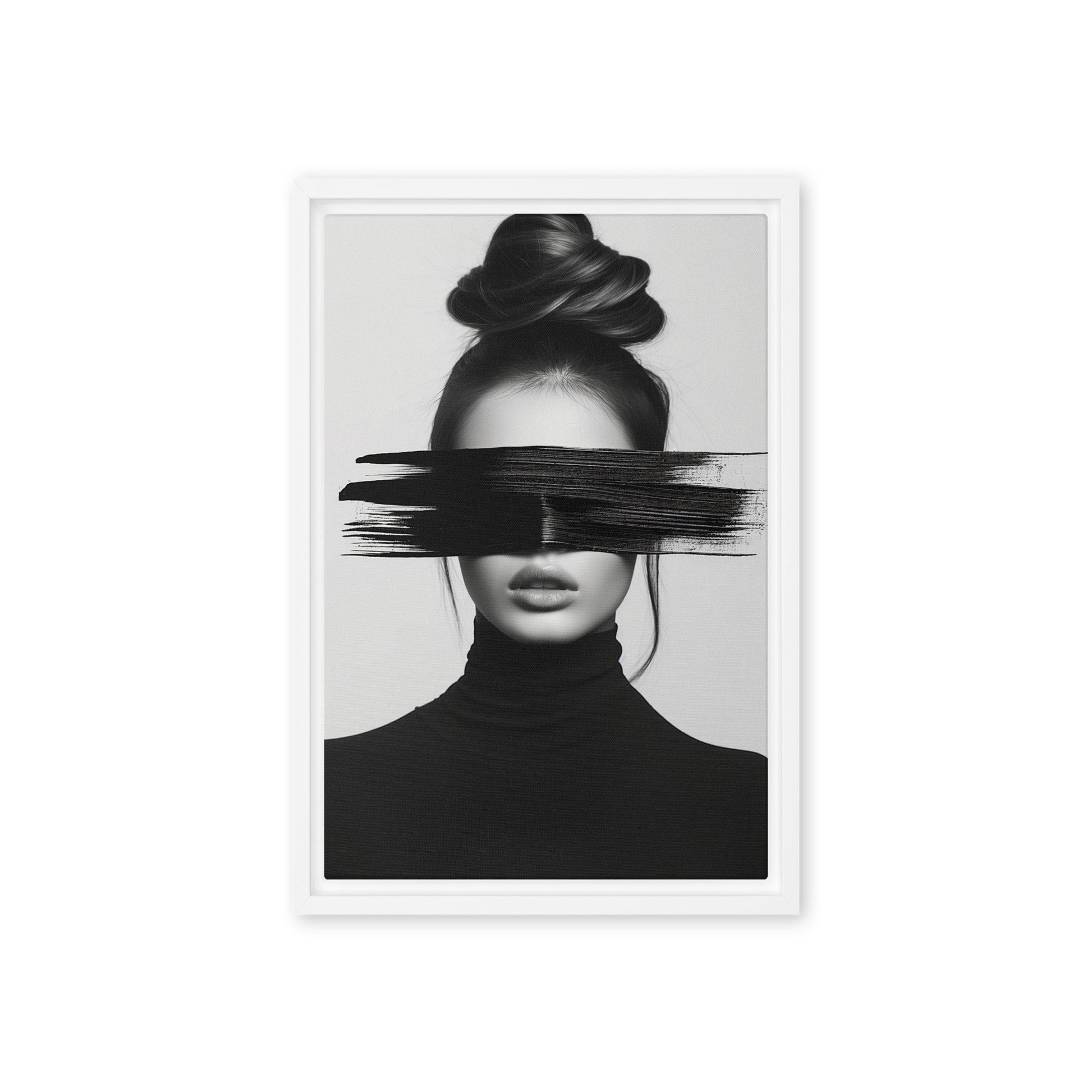 Woman Portrait Minimalist Art Framed Canvas