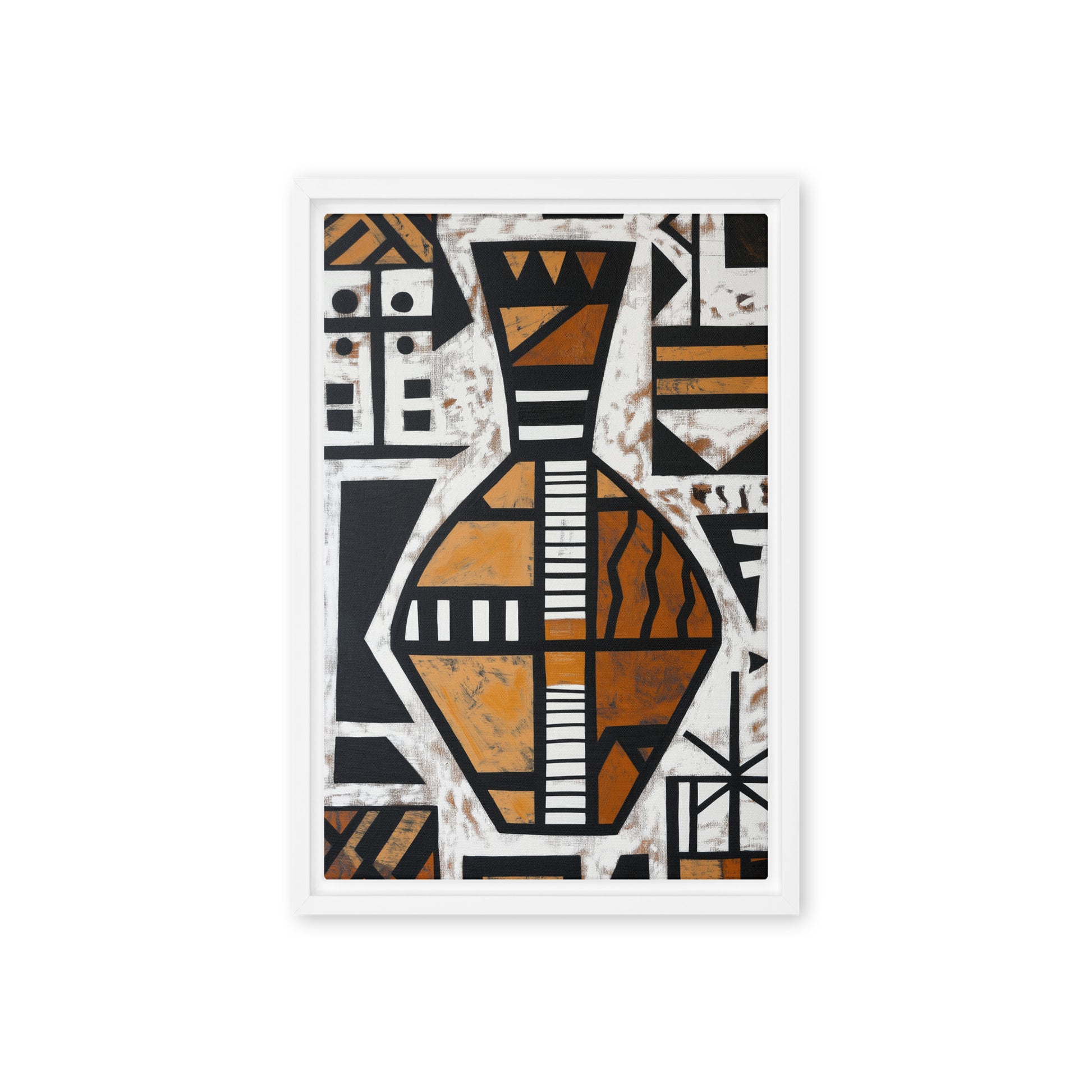 Vase African Abstract Art Framed Canvas
