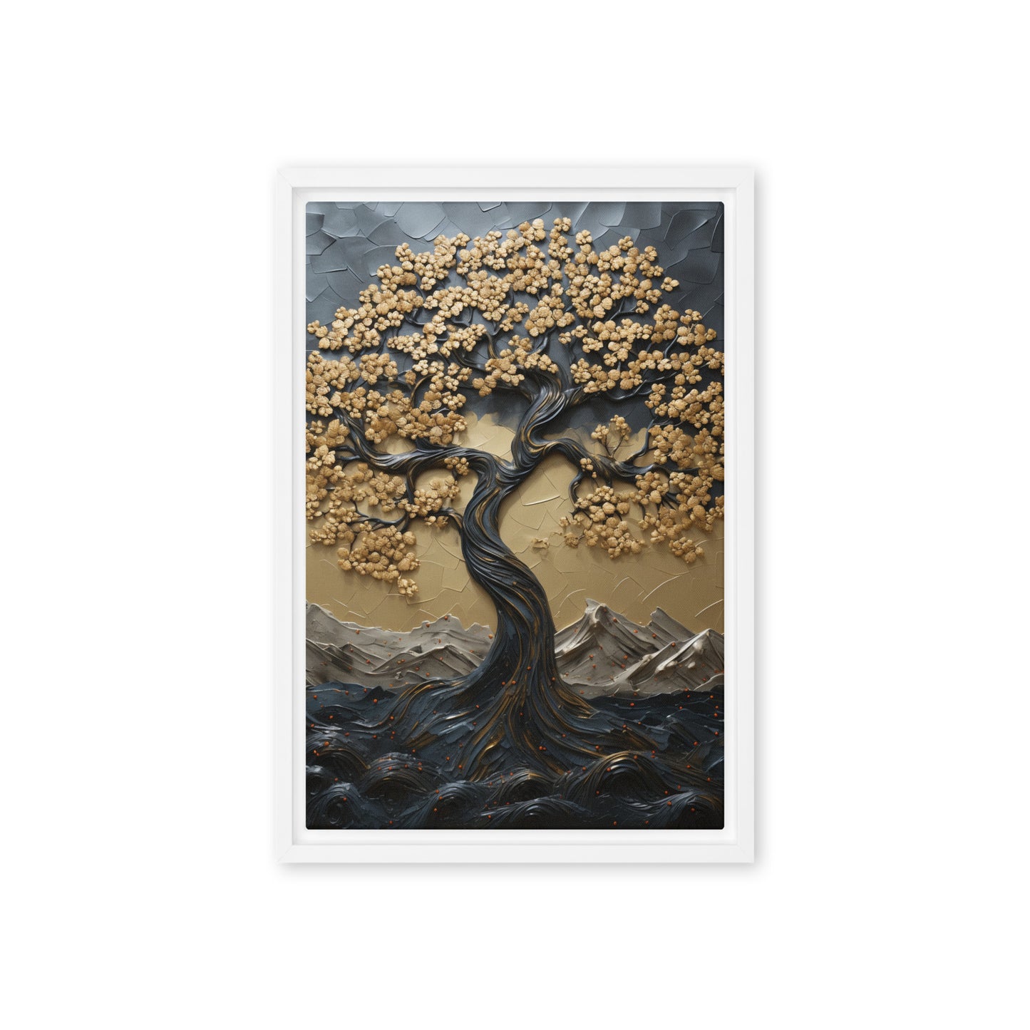 Tree Landscape Art Framed Canvas
