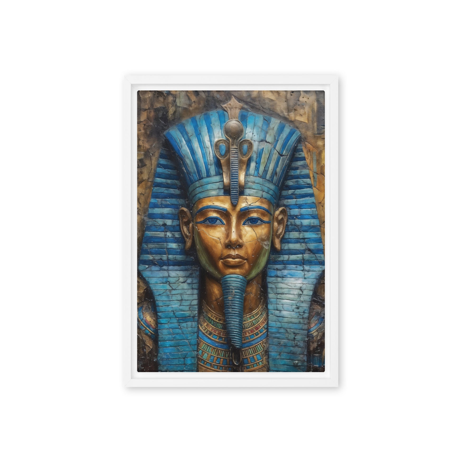 Tutankhamun Pharaoh Egypt Art Framed Canvas