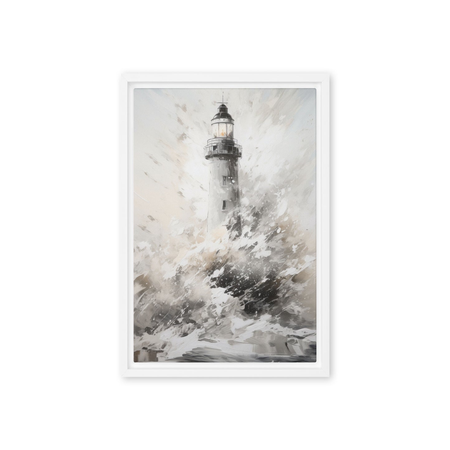 Lighthouse Nautical Art Framed Canvas