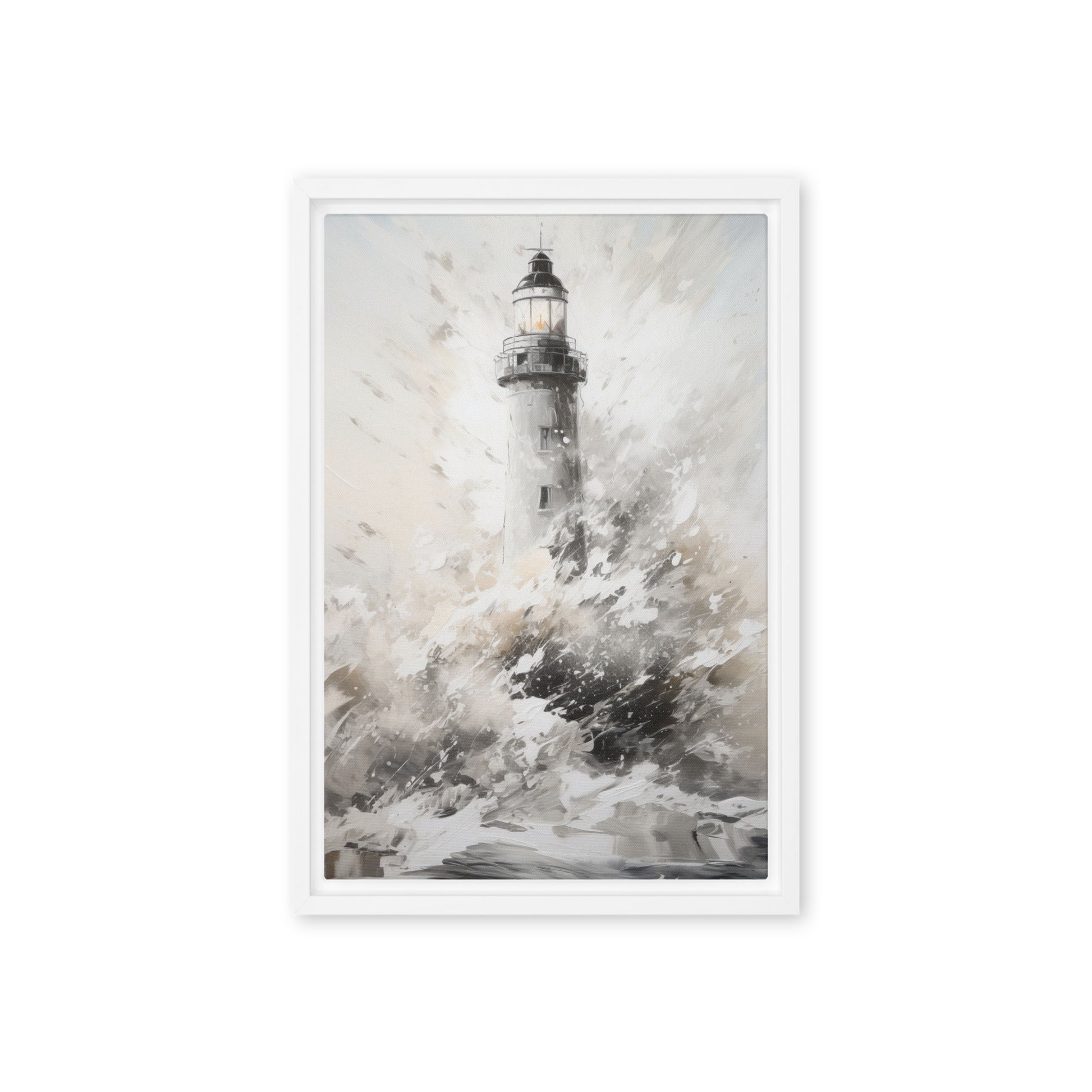 Lighthouse Nautical Art Framed Canvas
