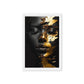 African Woman In Gold Framed Canvas