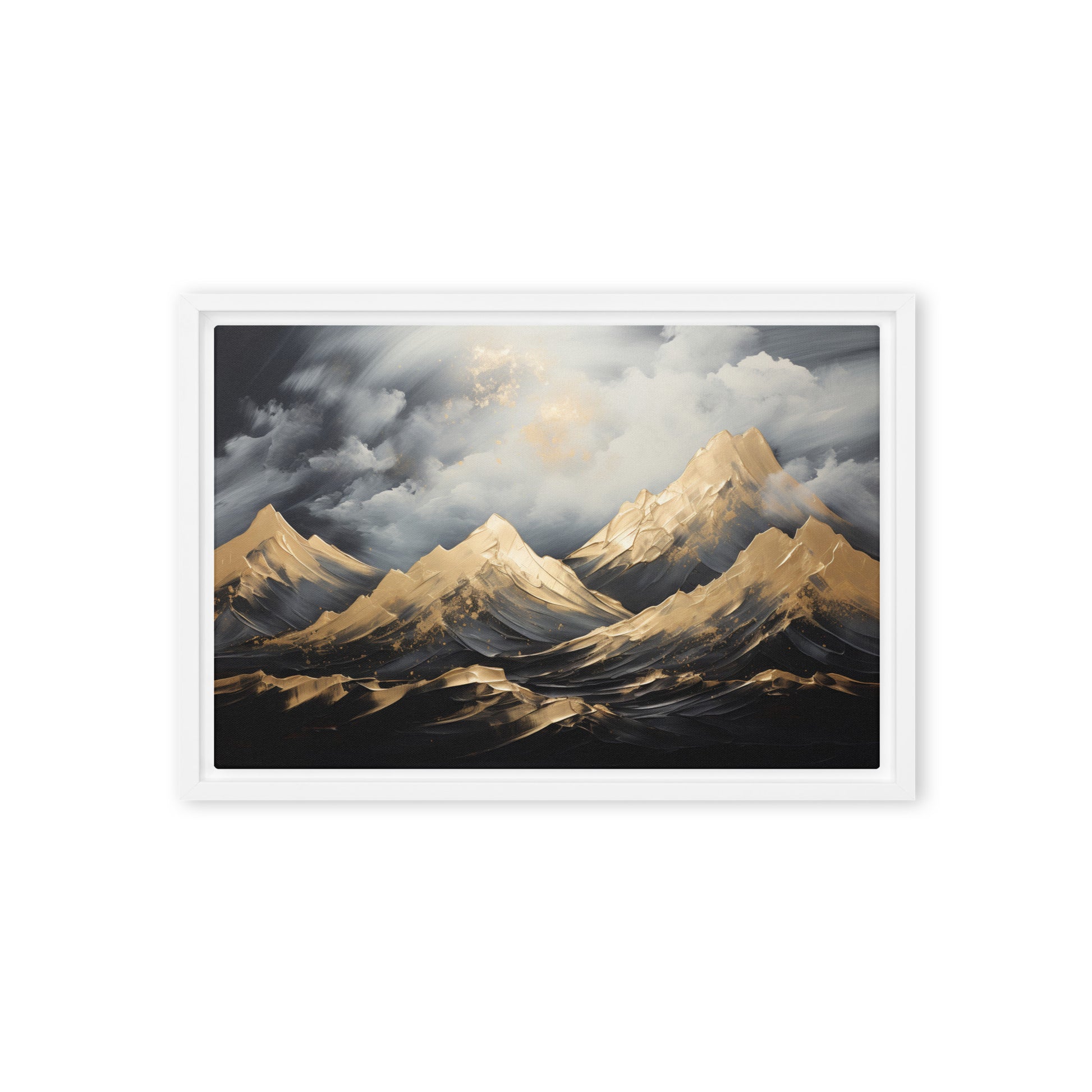 Mountains Landscape Art Framed Canvas