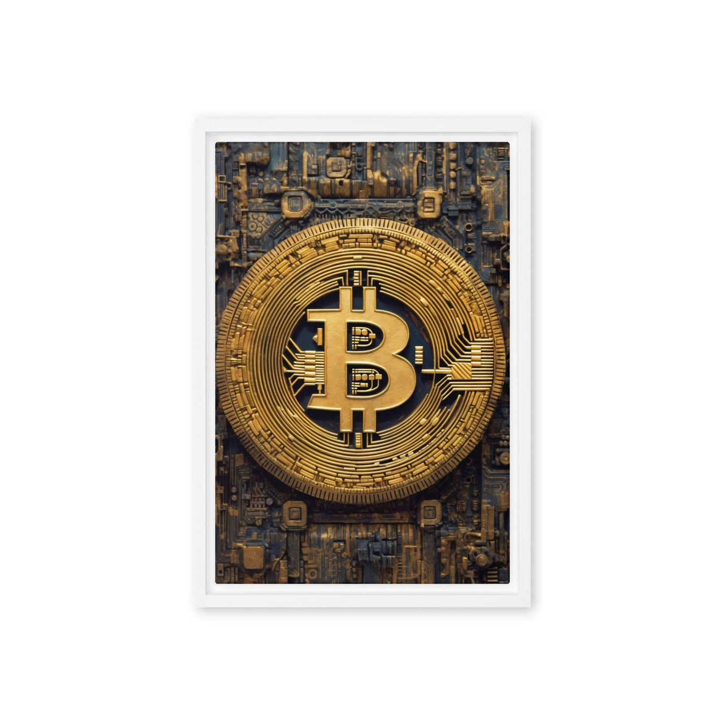 Bitcoin Crypto Art Framed Canvas