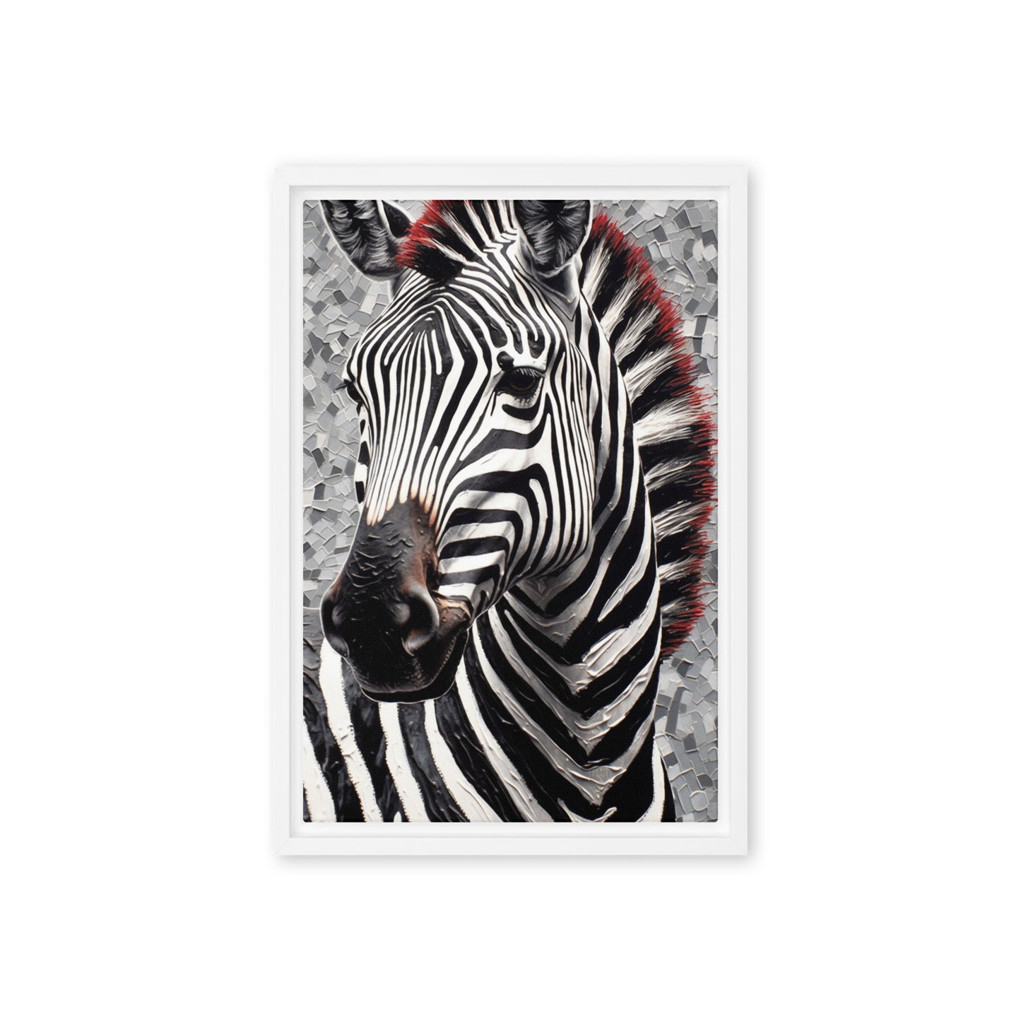 Zebra Modern Art Framed Canvas