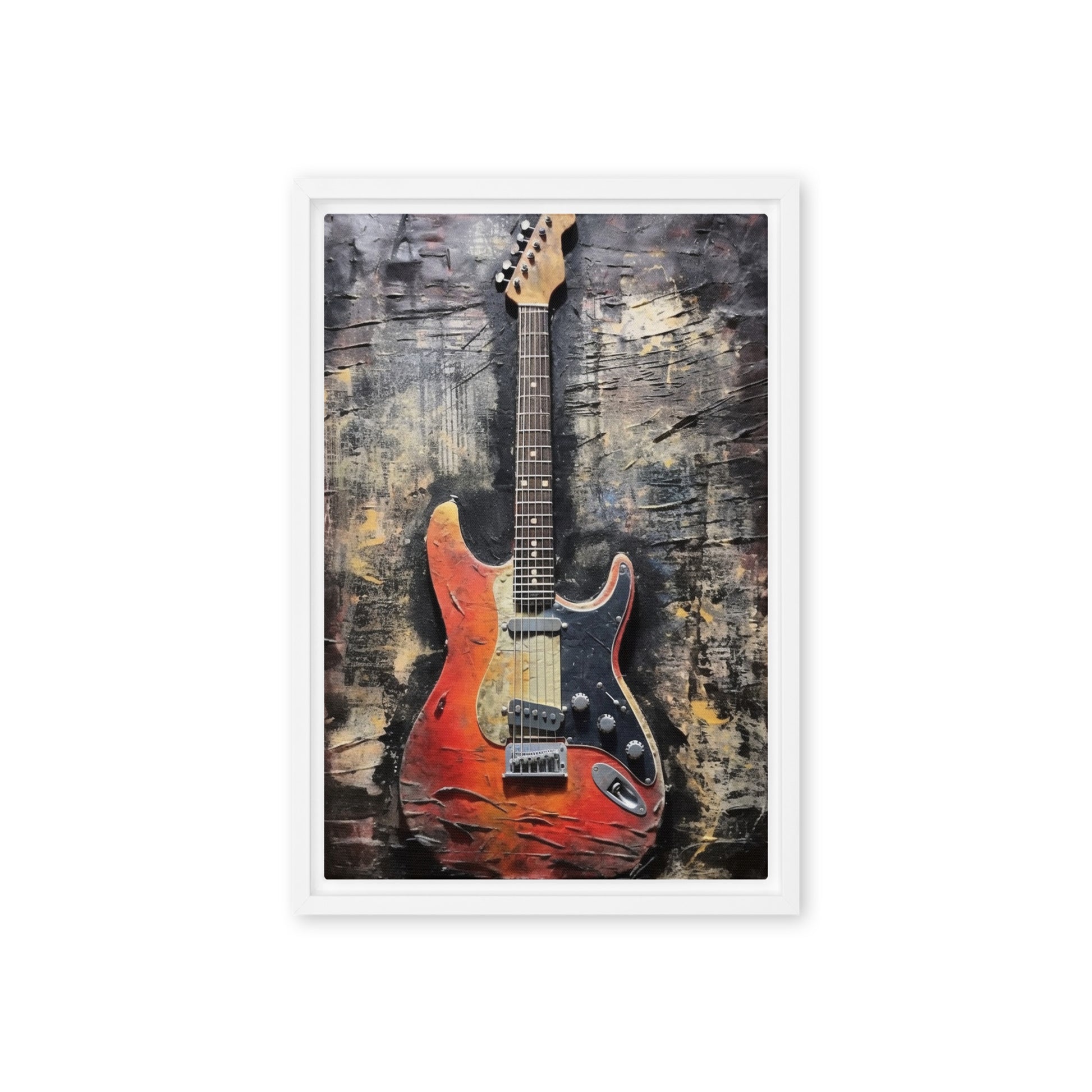 Guitar Music Art Framed Canvas