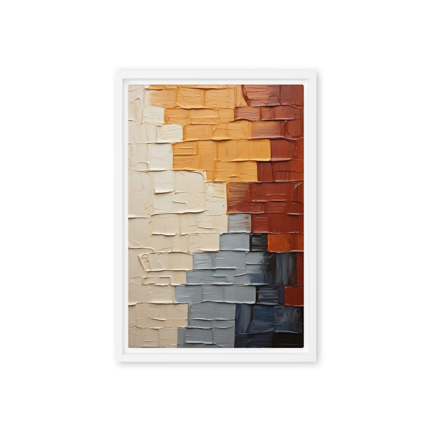 Earth Tone Modern Art Framed Canvas