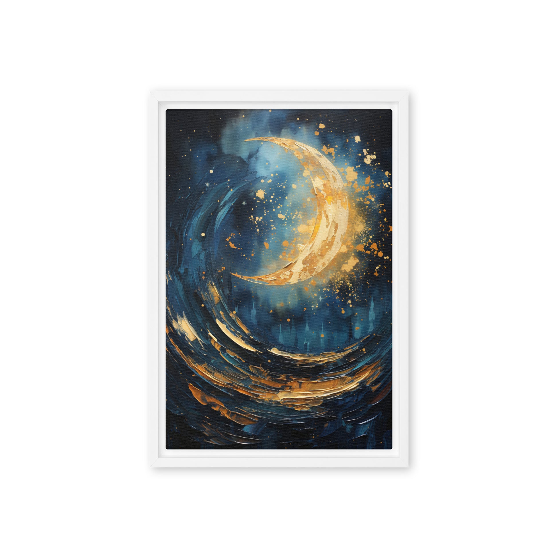 Moon Modern Art Framed Canvas