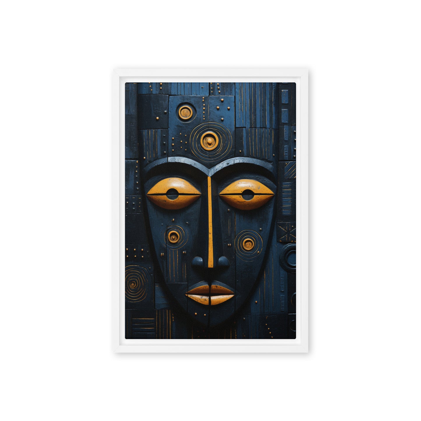 Tribal Mask African Art Framed Canvas