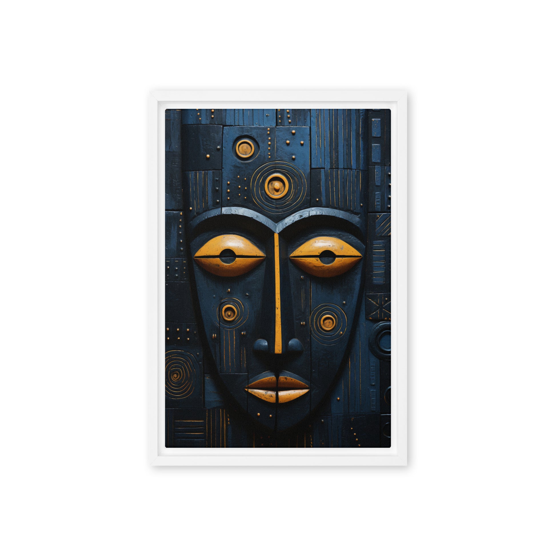 Tribal Mask African Art Framed Canvas