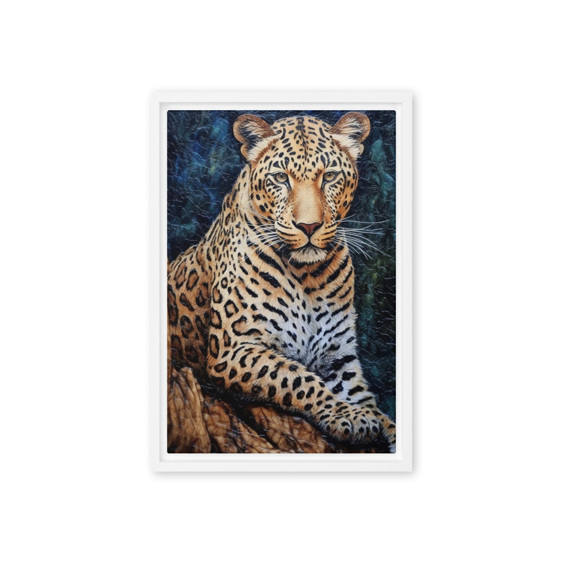 Leopard Mosaic Art Framed Canvas