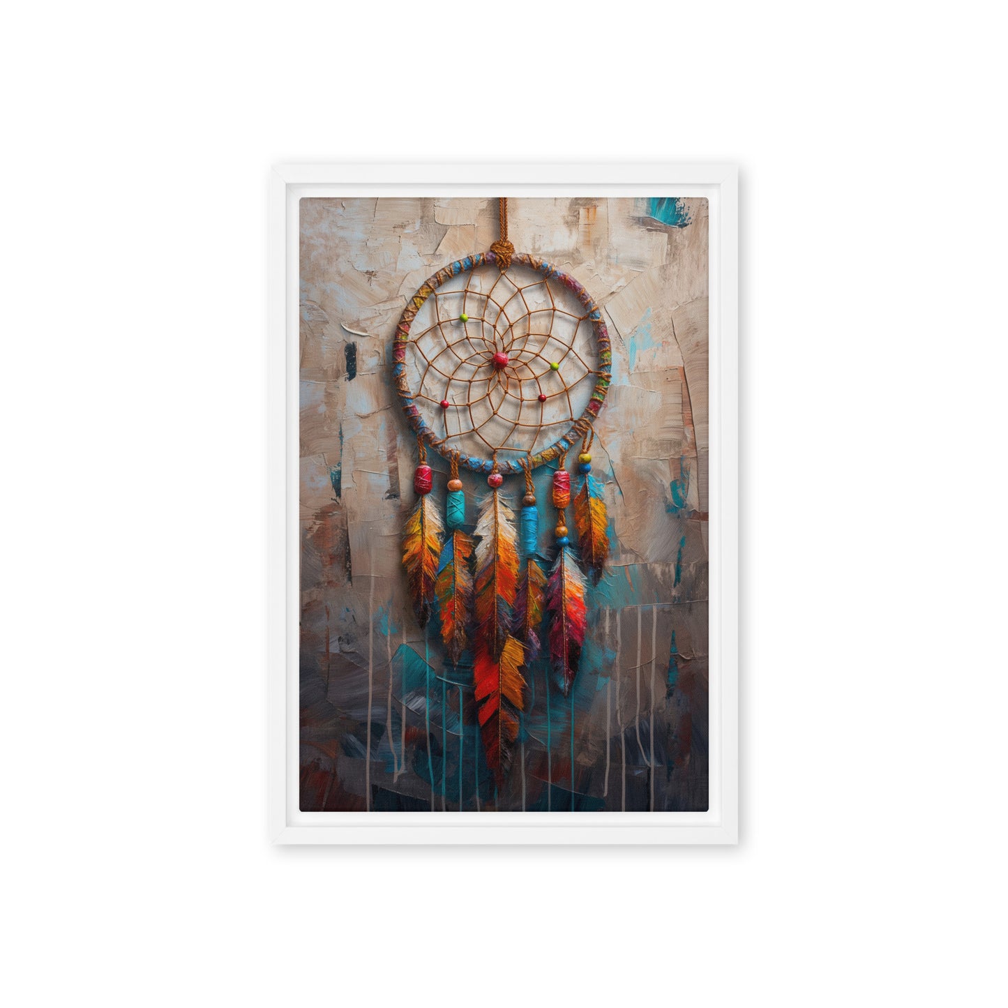 Dreamcatcher Native Art Framed Canvas