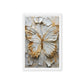 Butterfly White & Gold Modern Art Framed Canvas