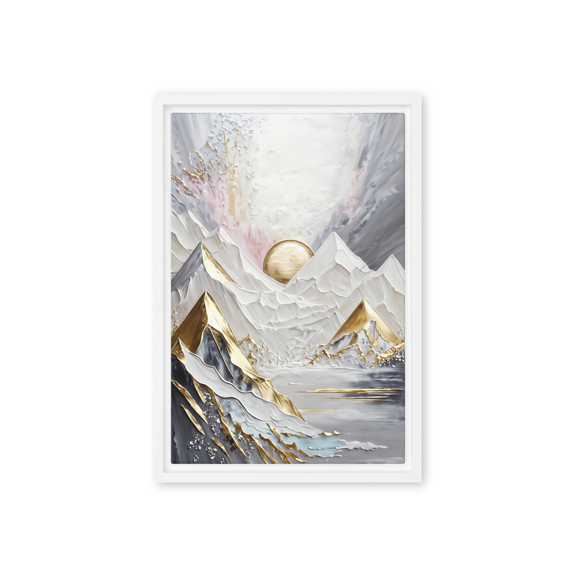 Majestic Mountains Landscape Art Framed Canvas