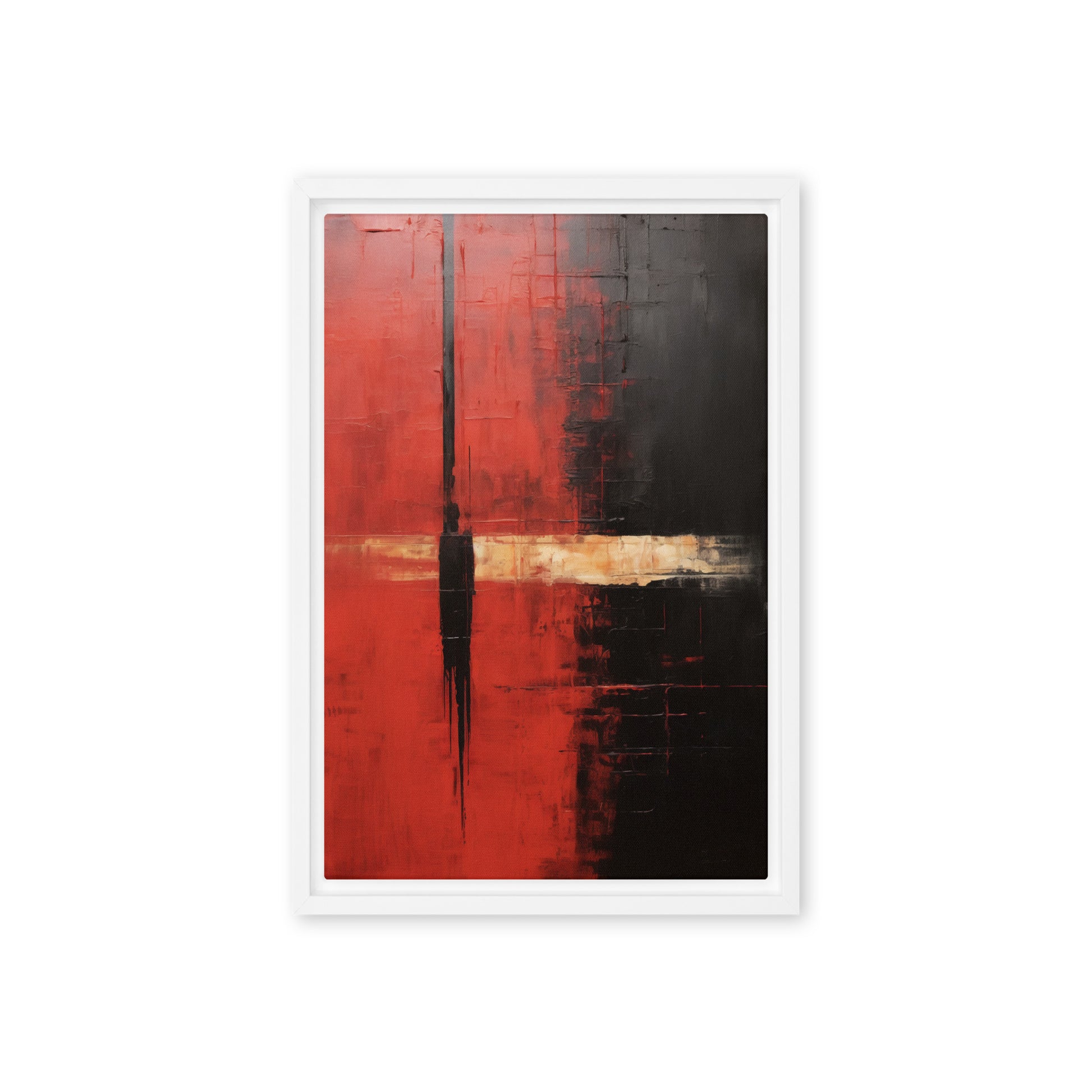 Mark Rothko Style Art Red Black Framed Canvas