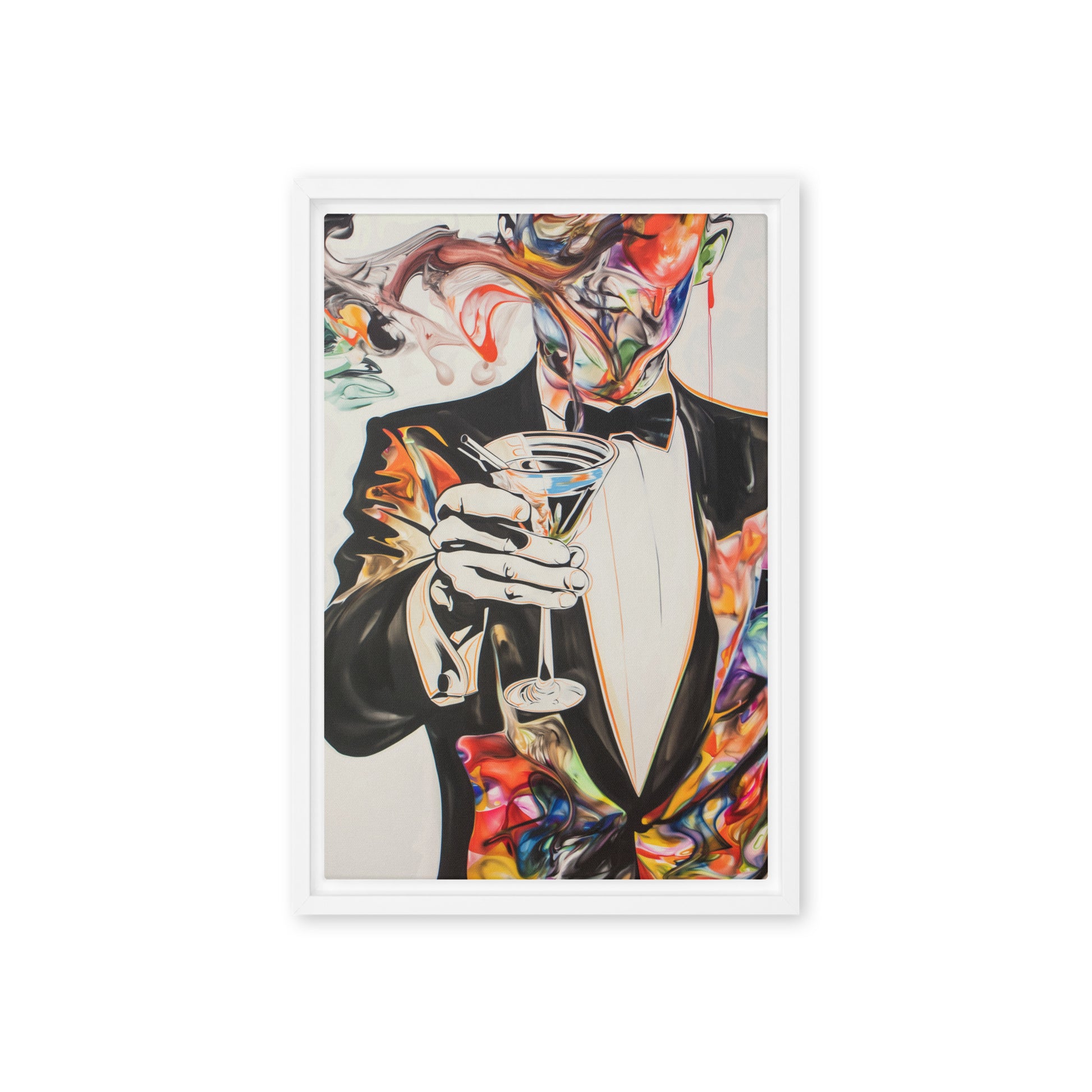 Martini Cocktail Surreal Art Framed Canvas