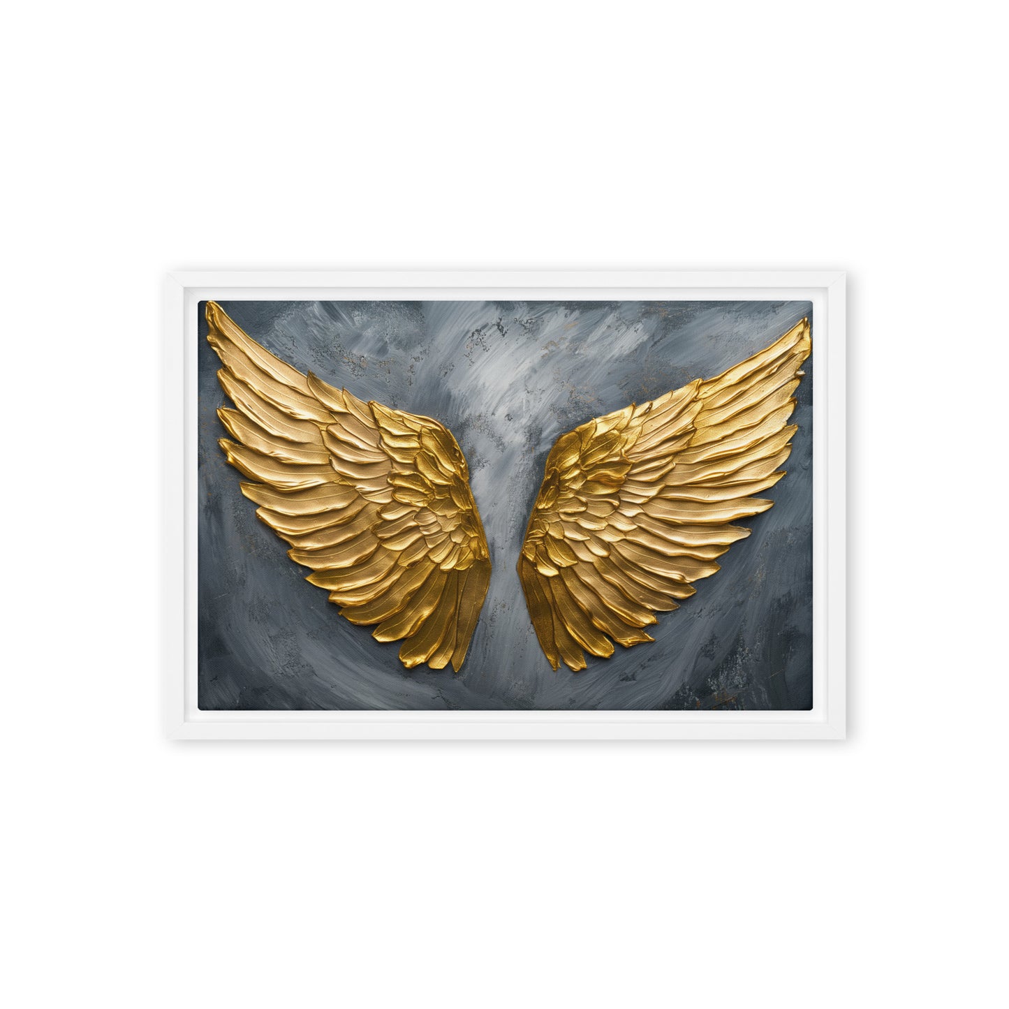 Golden Wings Modern Art Framed Canvas