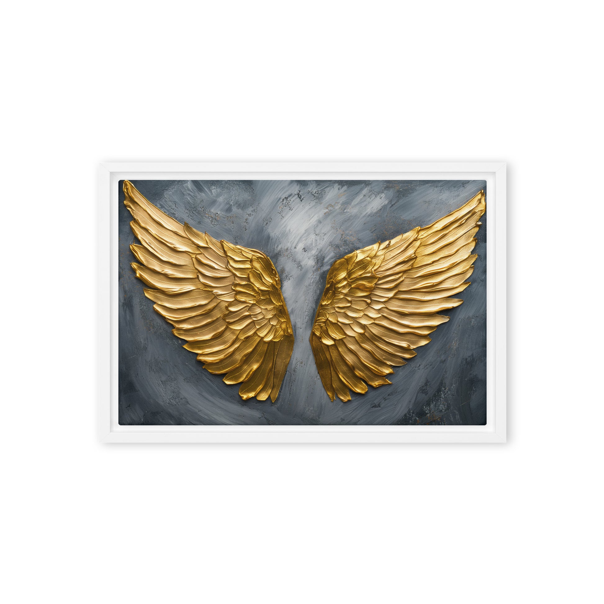 Golden Wings Modern Art Framed Canvas