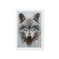 Blue Eyed Wolf Modern Art Framed Canvas