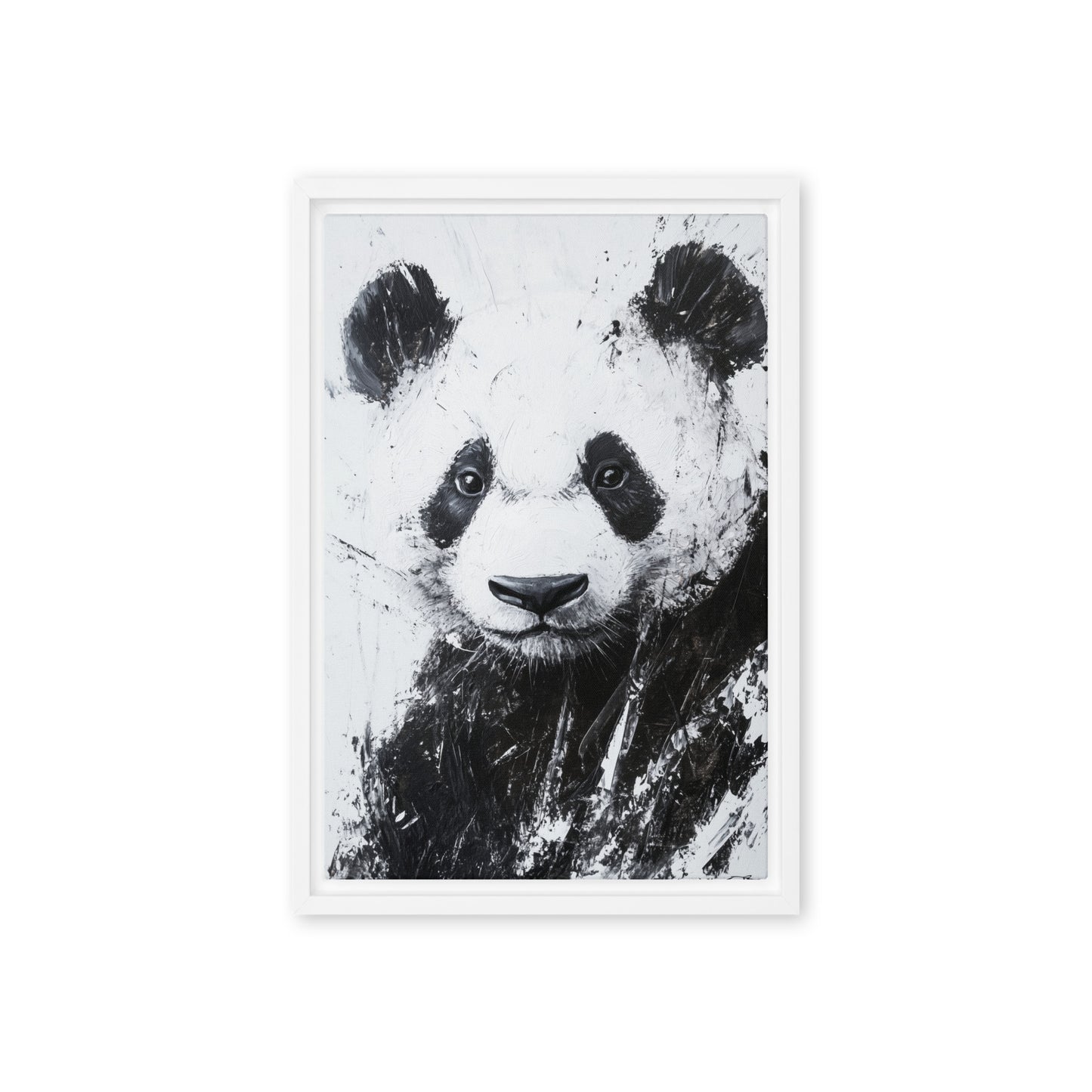 Panda Minimalist Art Framed Canvas