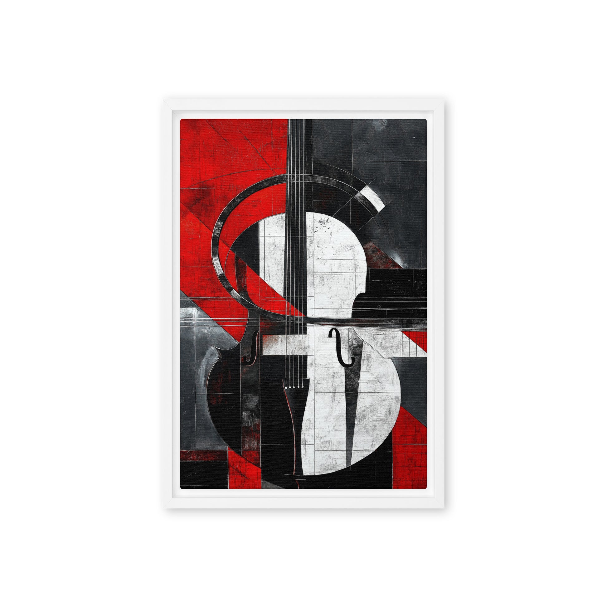 Abstract Violin Music Art Framed Canvas
