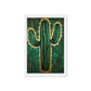 Cactus Green & Gold Modern Art Framed Canvas