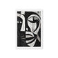 African Abstract Art Black and White Framed Canvas