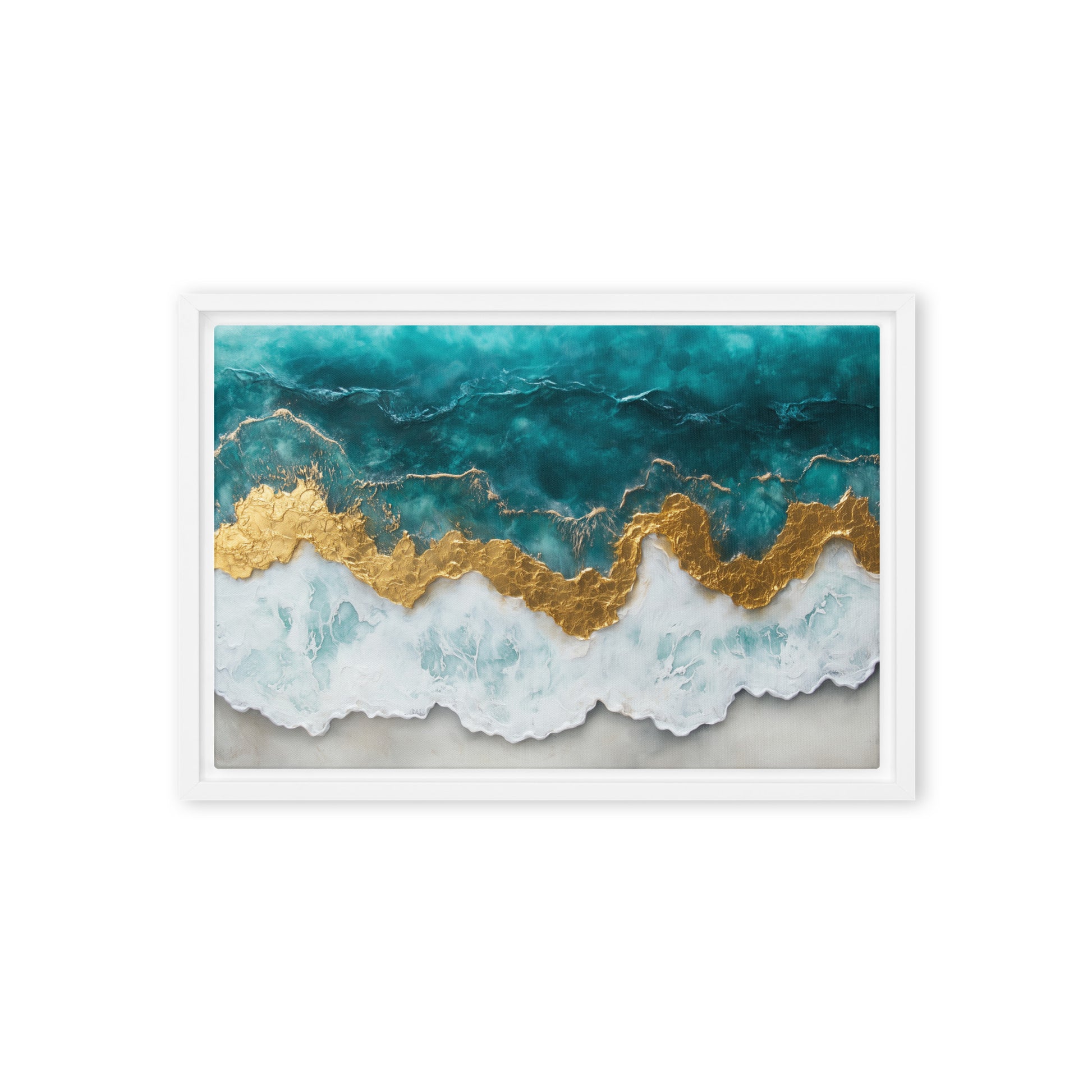 Ocean Arial View Modern Art Framed Canvas