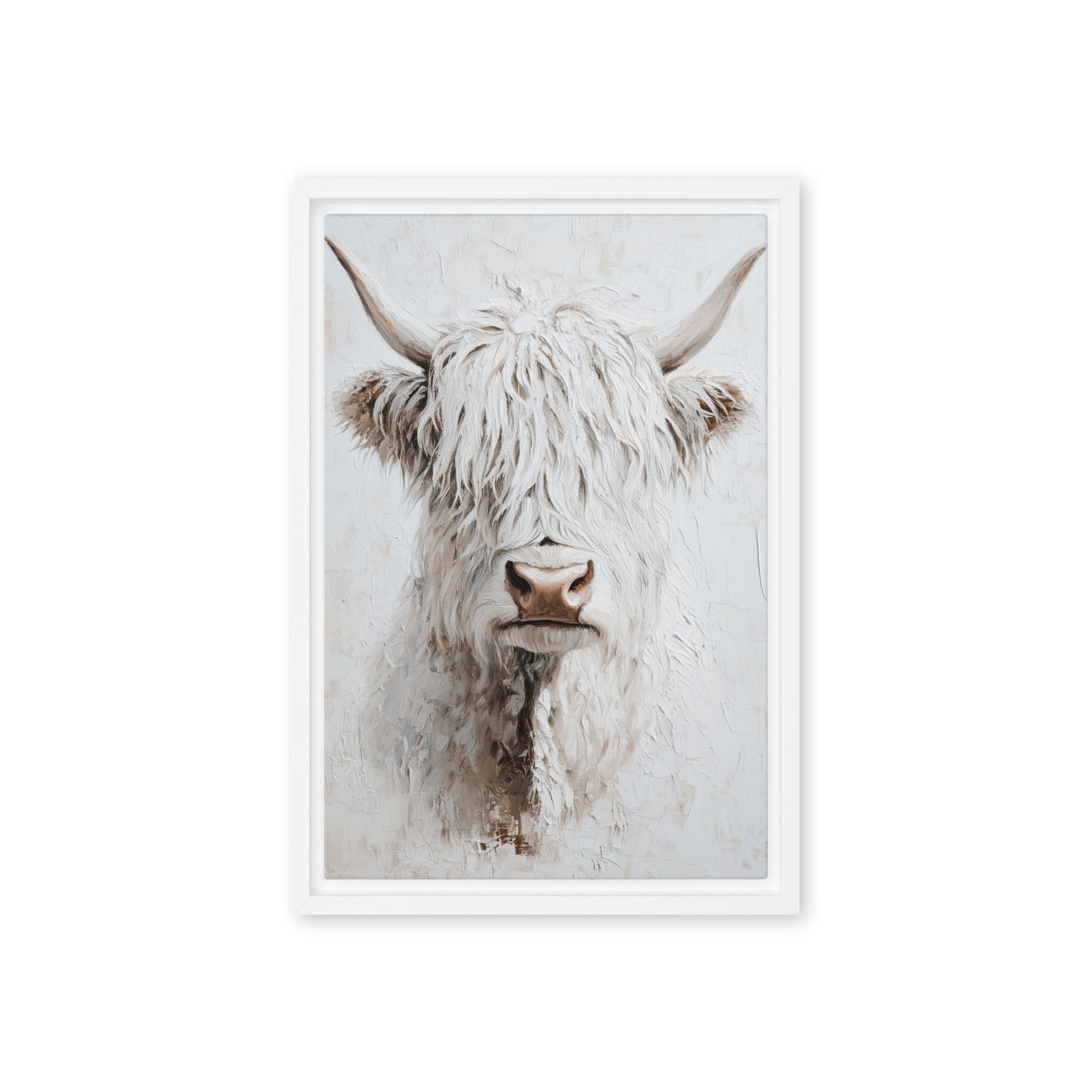 Highland Cow Modern Art Framed Canvas