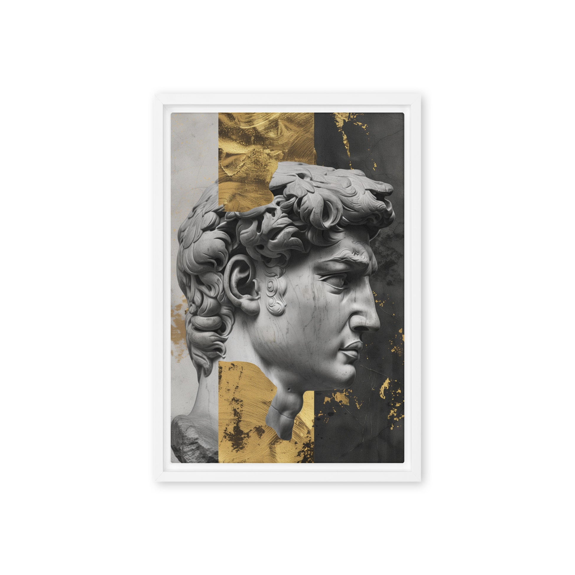 David Sculpture Greek Mythology Art Framed Canvas